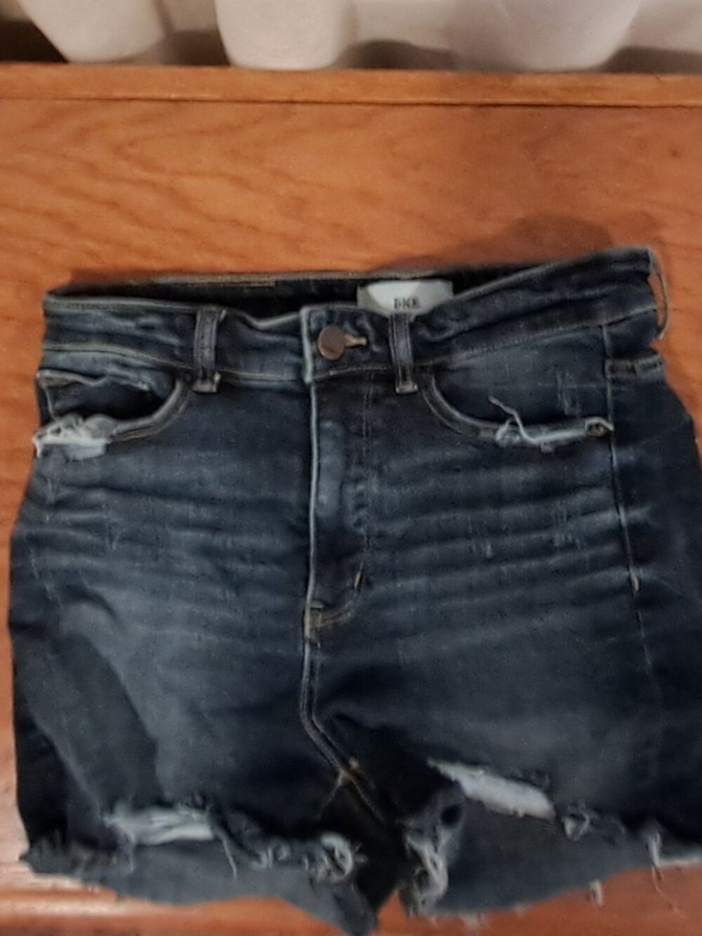 BKE Parker Shorts, Size 26, Dark Blue Distressed